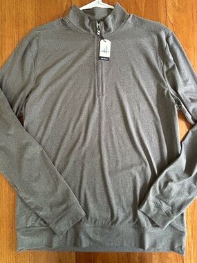 johnnie-O Men's Heathered Gray Quarter-Zip Performance Sweater